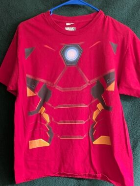 Marvel Red Iron Man Graphic Tee with Yellow Accents